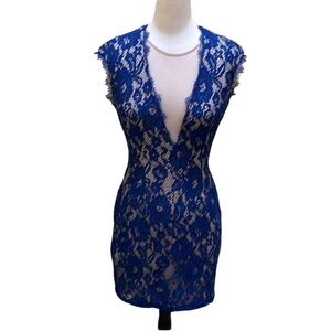 Aidan by Aidan Mattox Blue Floral lace dress size 6
